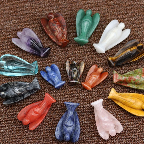  Hot Sale Products Natural Stone 1.5inch Crystal Angel