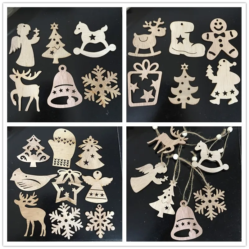 OEM Laser Cutting Service for Wooden Christmas Ball & Tree Ornaments Plywood Cutout Decors