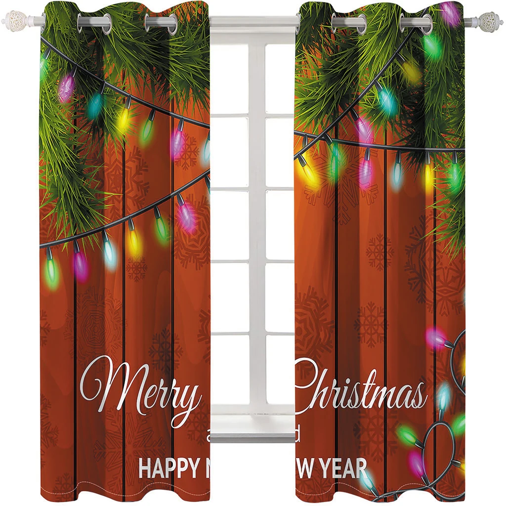 High Shading Christmas Background Curtain cortinas para sala Kids Room Beautiful Blackout 3D Printed