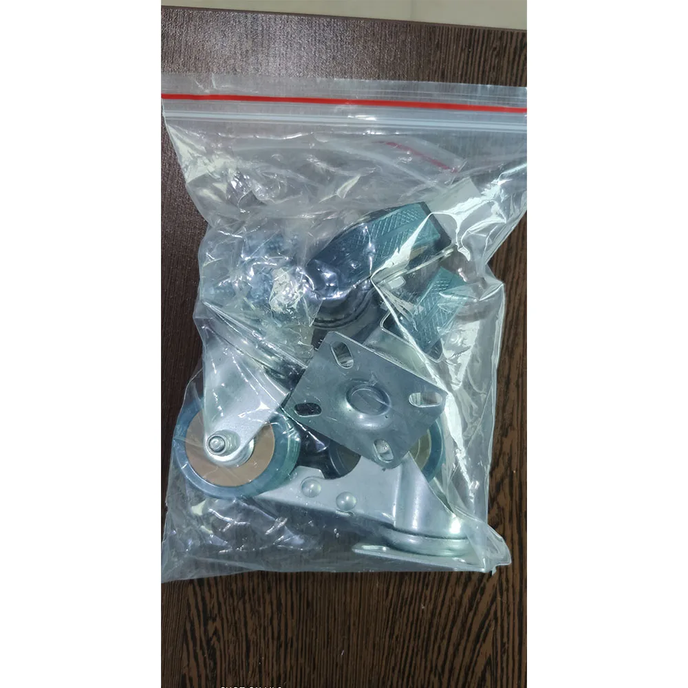 4pcs 50mm PVC Swivel Caster Wheels Trolley Furniture Caster With Brake