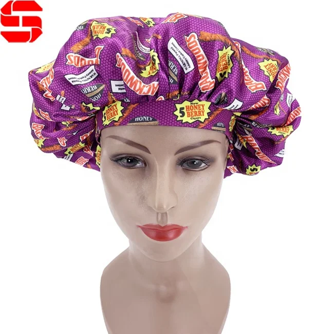 Hot Selling Women Satin Bonnets Double Layer Sleeping Caps Wholesale Satin Lined Long Hair Designer Bonnet with custom logos