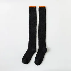 Winter Breathable Novelty Knee High Socks Coral Fleece Home Cheap Girl Women Over Knee Stocking