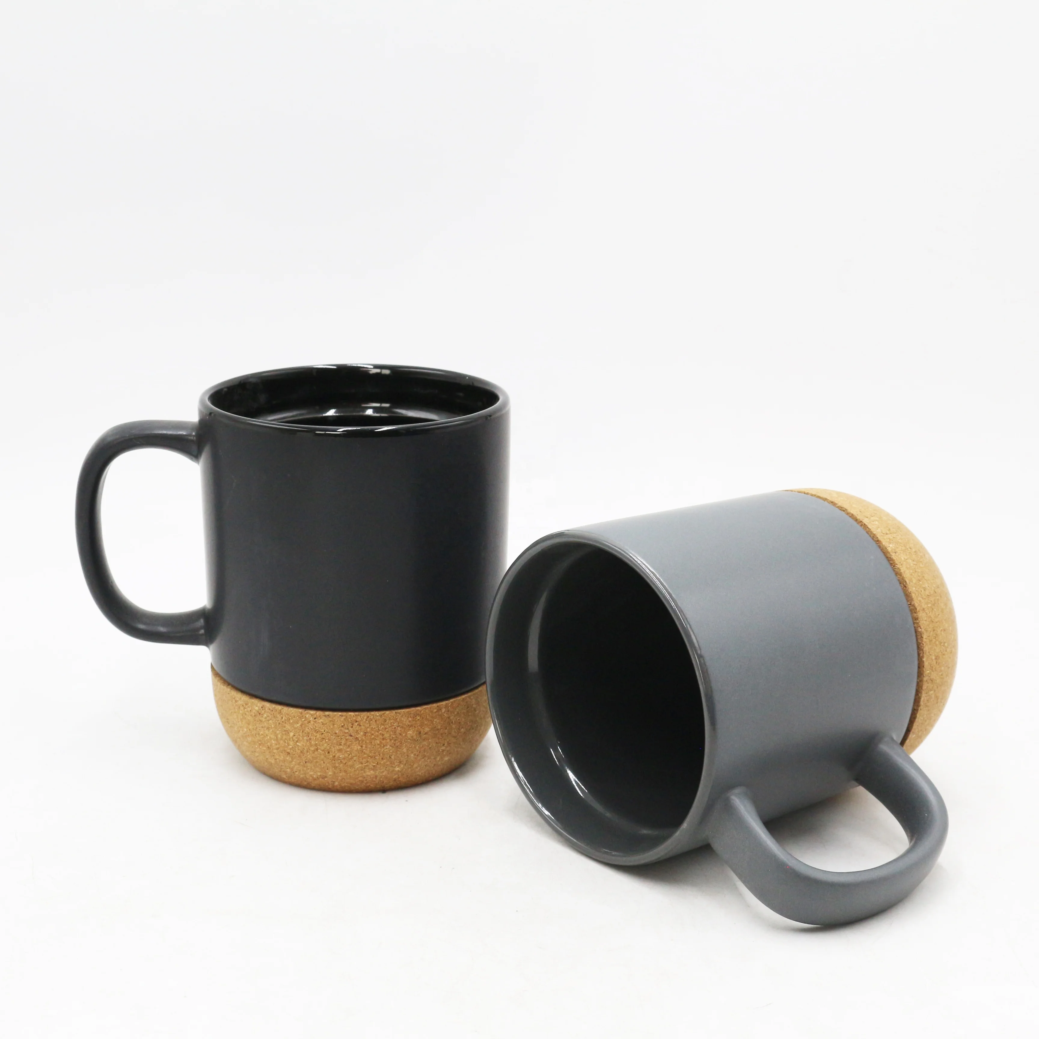 Wholesale custom logo 11 oz ceramic stoneware mug coffee cup with bottom cork