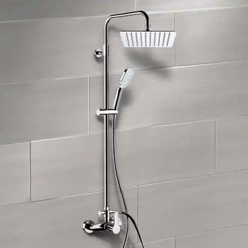 Shower Head Wall Mounted Chrome Stainless Steel Bath Bathroom Thermostatic Rain Shower Set