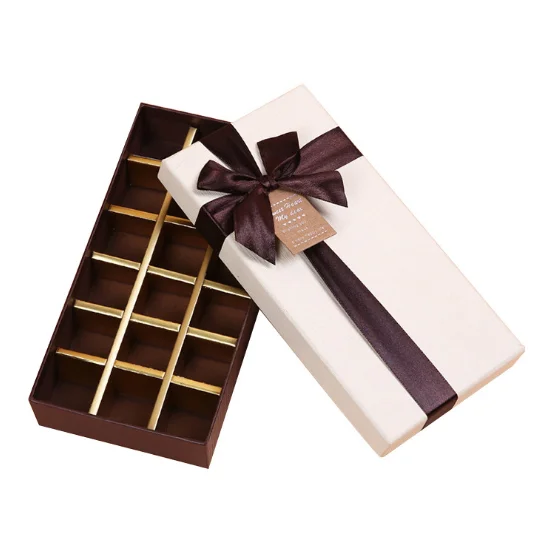 Custom Logo Base and Lid Chocolate Truffle Paper Box Chocolate Packaging Box With Dividers