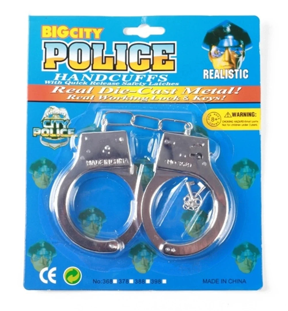 Fake Handcuff Prison Guard Prisoner Handcuff Halloween Cosplay Party Performance Stage Costume Accessories Prop
