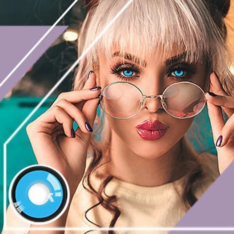 Korea Lenses Mesiru Brand Pattern Soft Contact Lens Crazy Halloween Anime Contact Cosplay Lens For Men Women