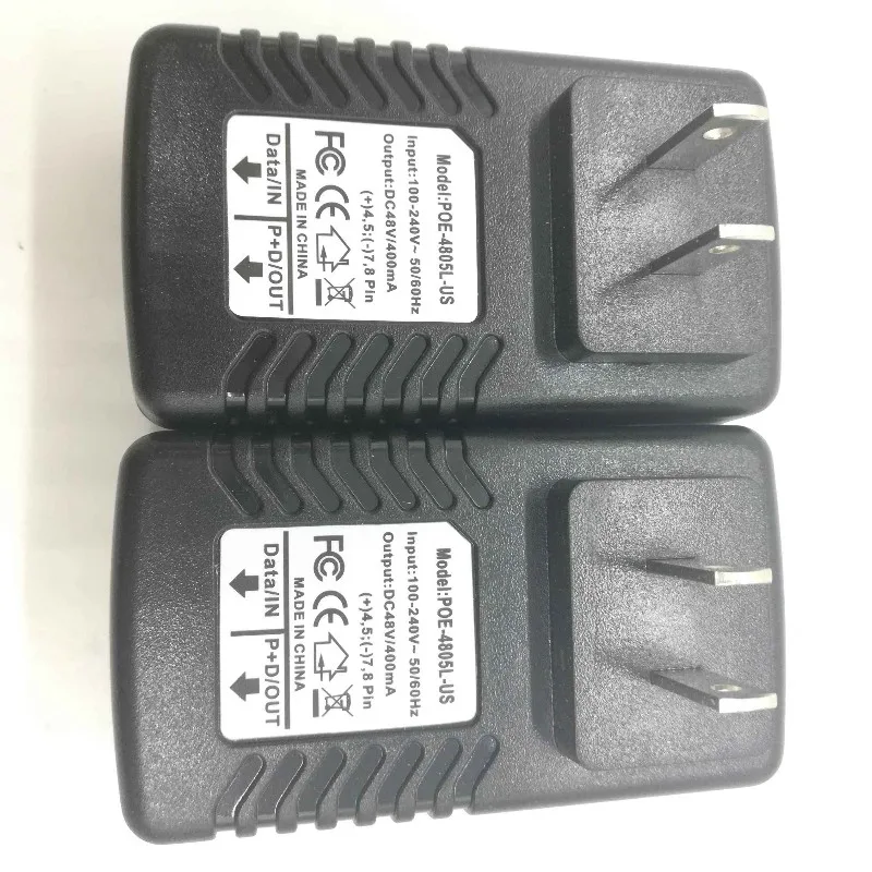 BlueRaven POE4805 US Passive 48V 0.5A High Working Efficiency Of 100-240VAC Rated Voltage Input PoE Injector With High Quality