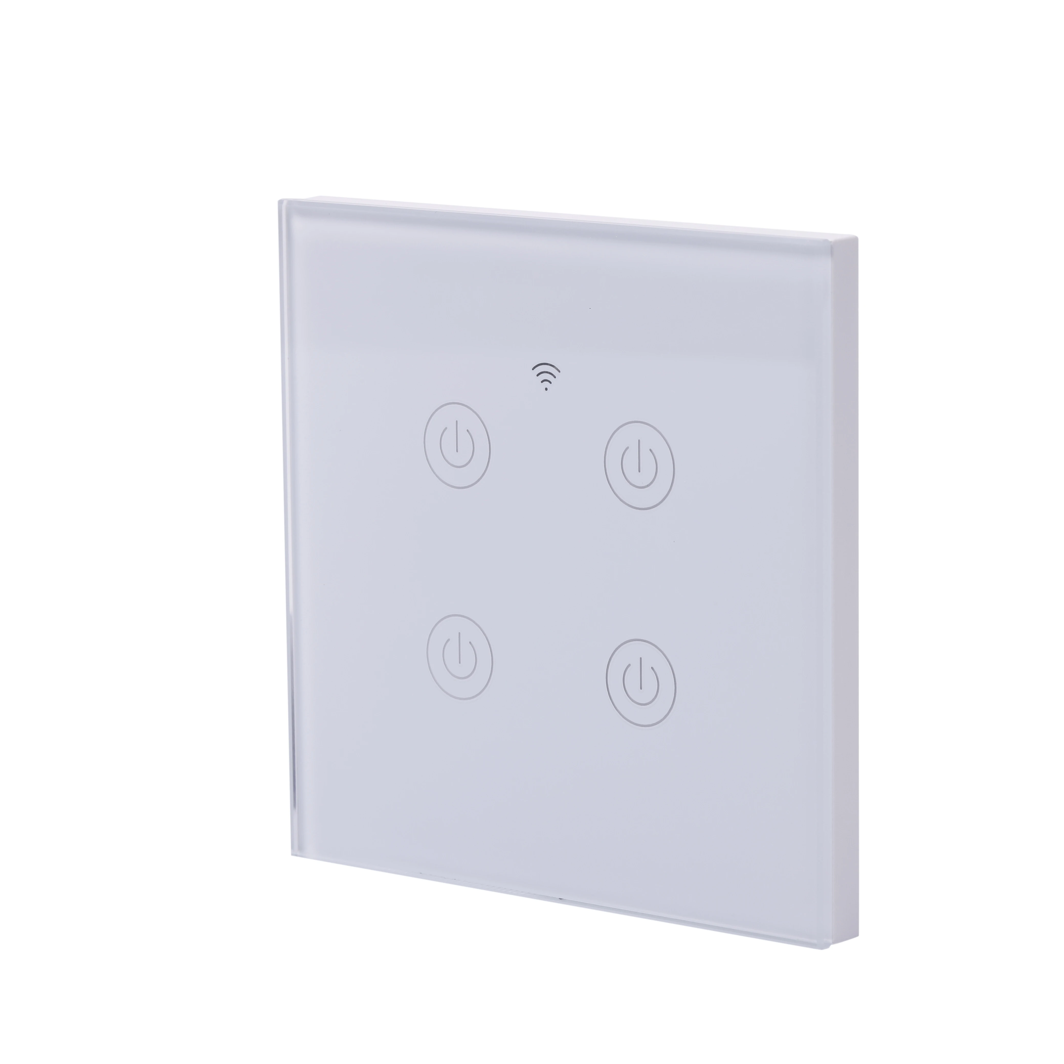 4gang Mobile Phone Control Smart Touch Switch White Customized Crystal zigbee Tuya/Smart Life control Voice Control Light Switch