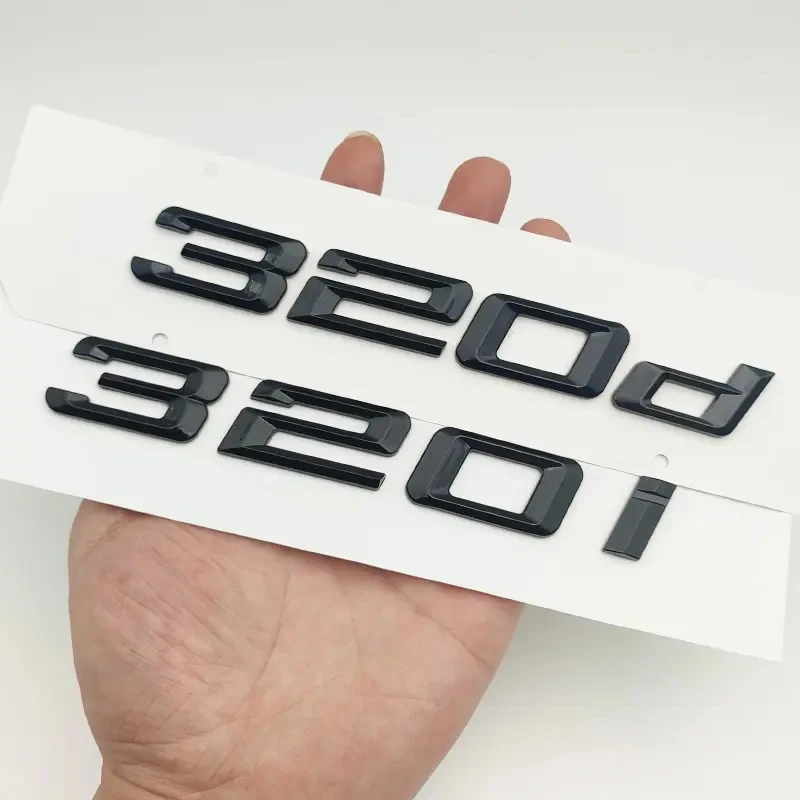 Car 3D ABS Styling Rear Trunk Emblem Badges Black Chrome Letters For BMW 320i 320d 318i 318d 325i 325d 330i
