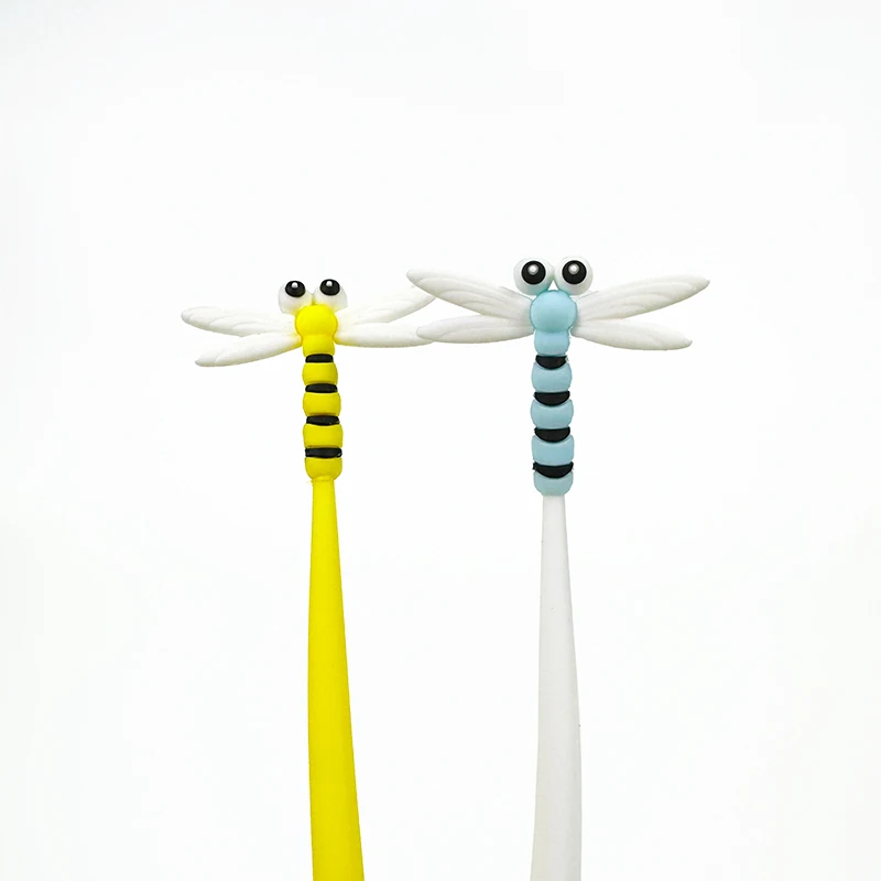 2025 Cute Animal and Dragonfly Design Gel Pen Neutral Stationery Promotional Plastic Pen with 0.38mm Writing Width