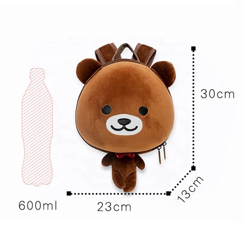 SUPERCUTE 3D kids toys bag custom logo animal toy plush teddy bear backpack bags for kids