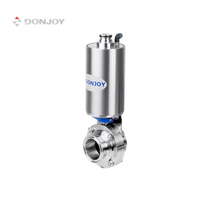DONJOY quality stainless steel sanitary pneumatic clamp thread butterfly valve for fluid