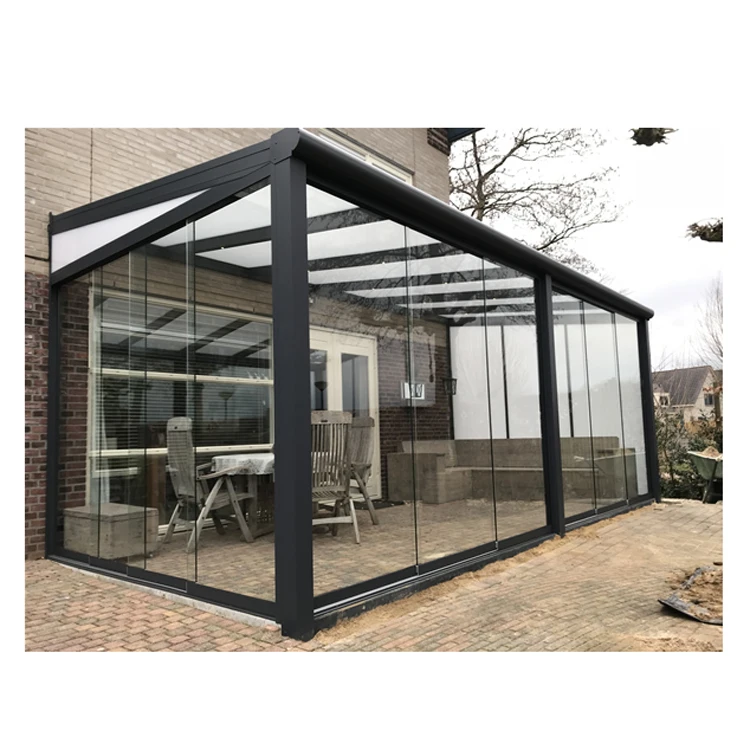 Europe popular all season aluminum sunroom glass house garden building glass veranda aluminium veranda