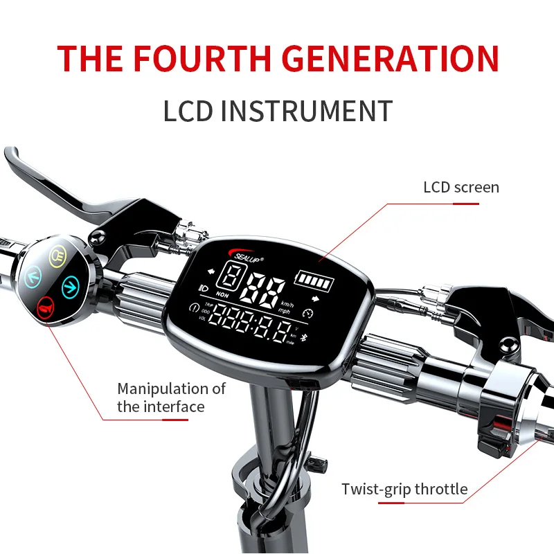 SEALUP Q22 ADULT ELECTRIC SCOOTER FRONT AND REAR SHOCK ABSORPTION 60 MILES LONG DISTANCE ELECTRIC SCOOTER FOLDING AND WATERPROOF