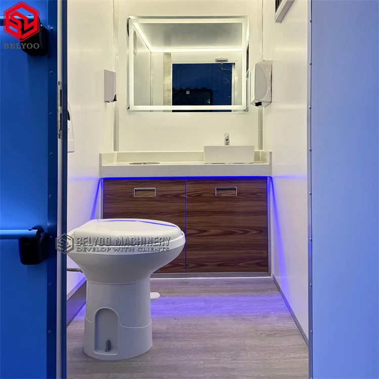 OEM/ODM Portable Toilet Moving House Construction Toilet Bowl Folding Mobile Outdoor Restroom Trailer