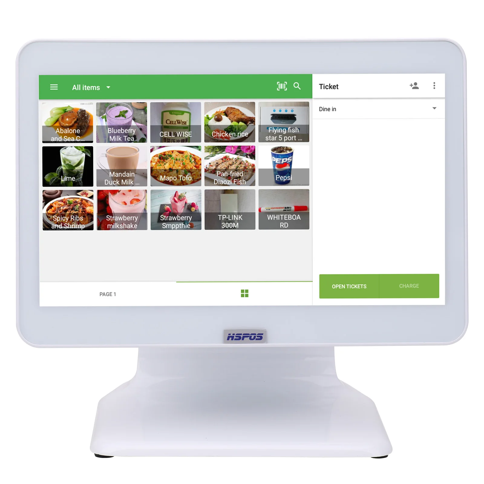 HSPOS 13.3 inch Touch Screen Android POS System Cash Register Machine with Free Software HS-C582