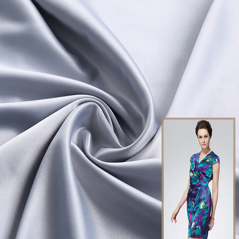 
High Quality Elastic Woven Satin Printed Satin Fabric Spandex High Elasticity Fabric Matt Satin 