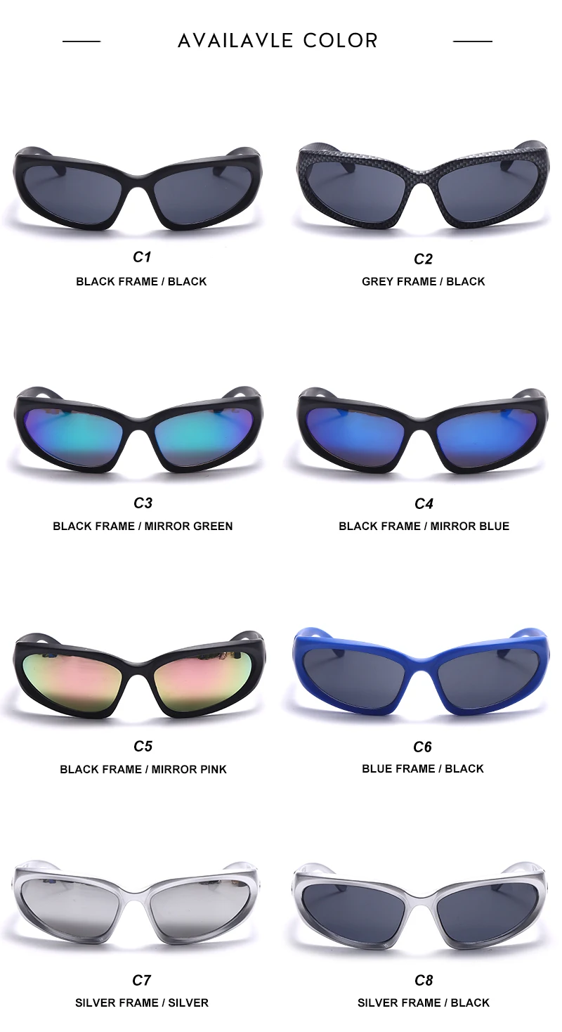 GUVIVI New Sports Sun Glasses Wholesale Trend Personalized Glasses Men Women Y2K Wrap Around Sunglasses gafas de sol 2022
