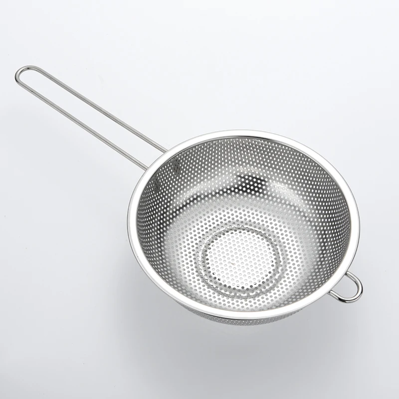 Fried Food Mesh Strainer Stainless Steel Noodle Strainer with Long Handle