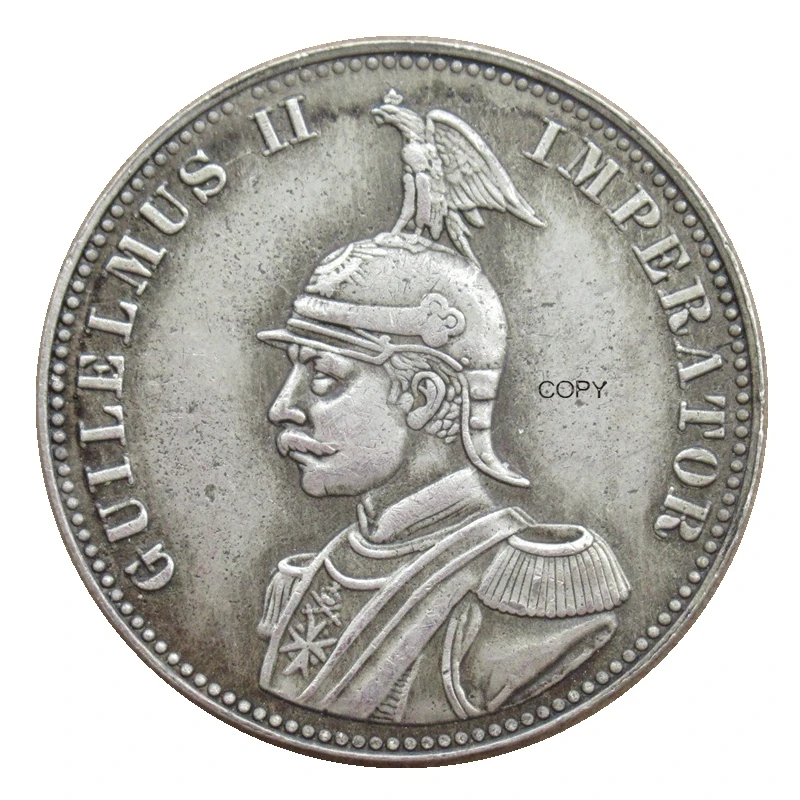 Reproduction German East Africa 1891 2 Rupie - Wilhelm II Silver Plated Coins