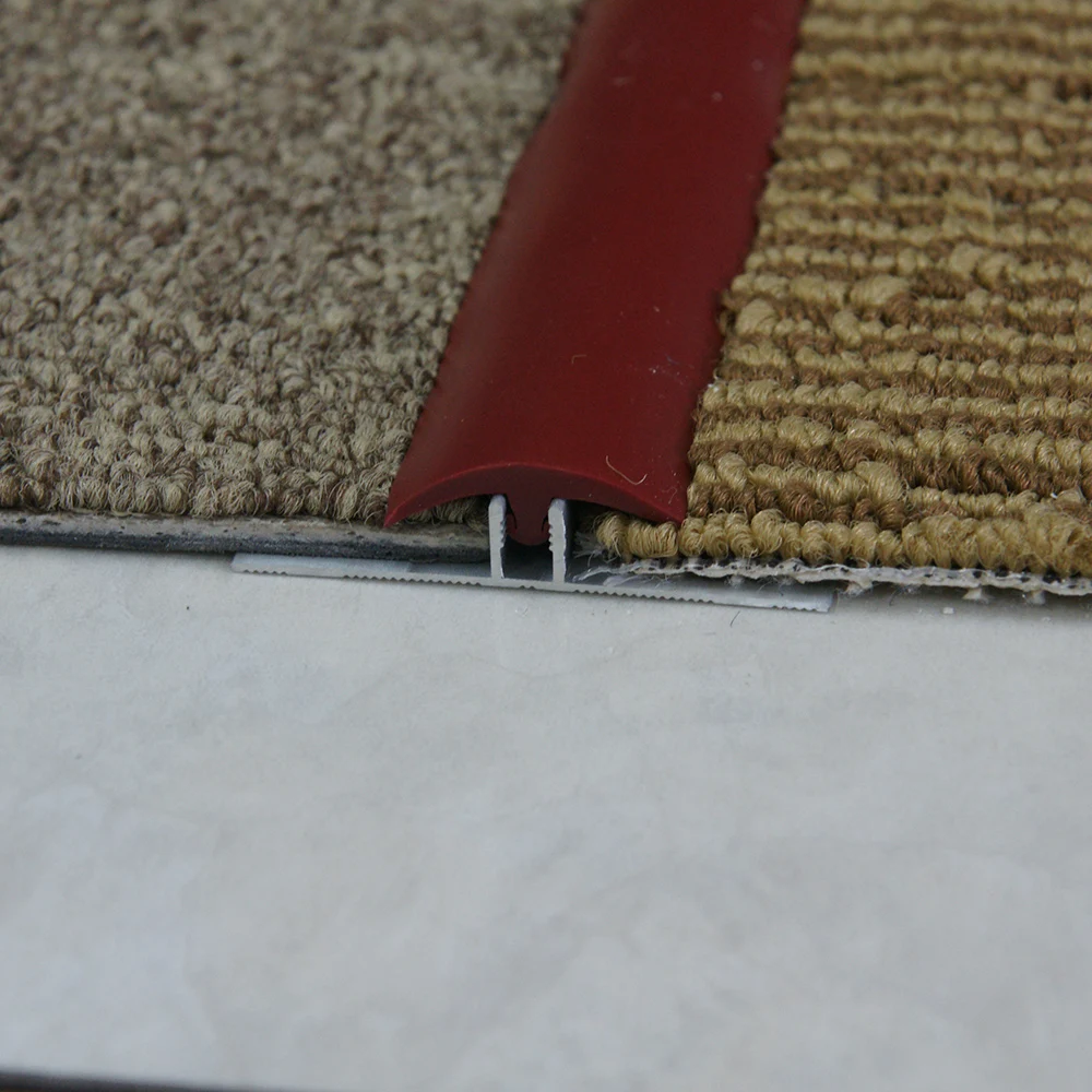 Top PVC with aluminum base rubber plastic tile to carpet transition strips
