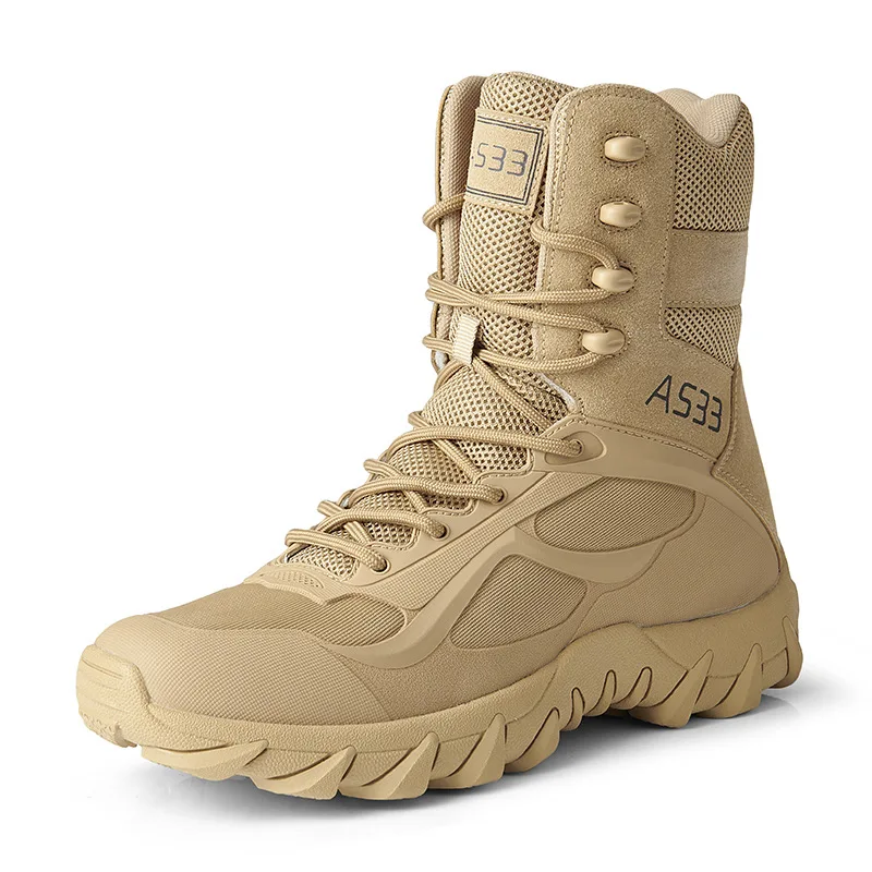 Waterproof Breathable High-Top Tactical Boots Outdoor Desert Boots Combat Boots Mountaineering Shoes for Men