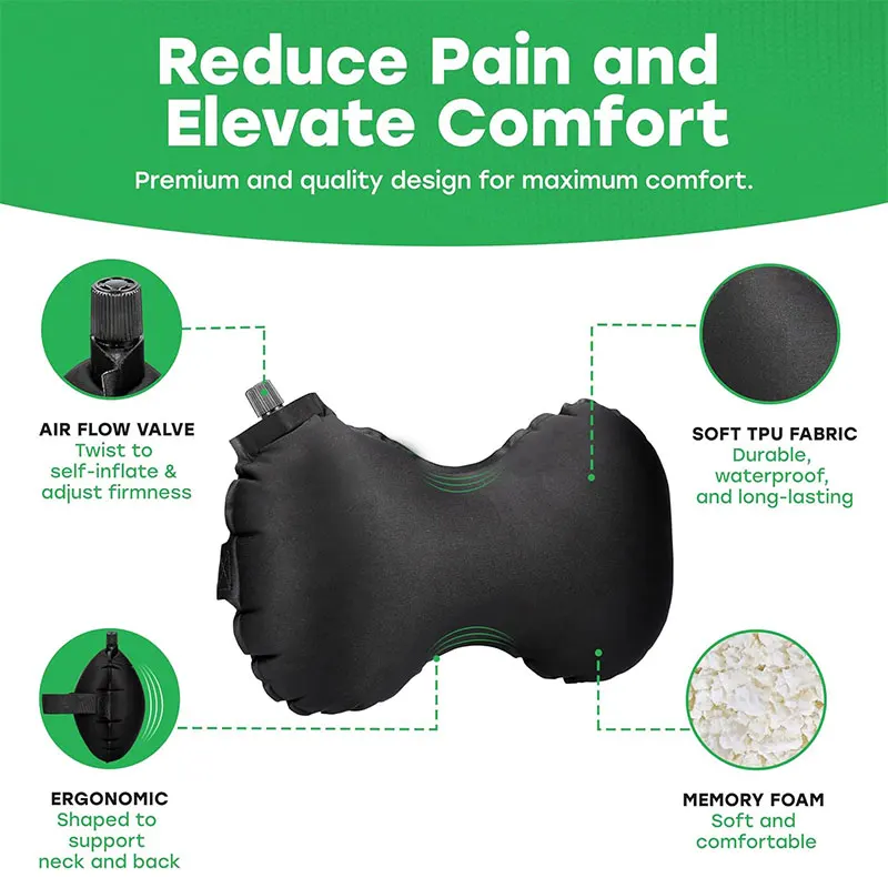 2023 Hot sales breathable lumbar cushion back waist support inflatable travel pillow