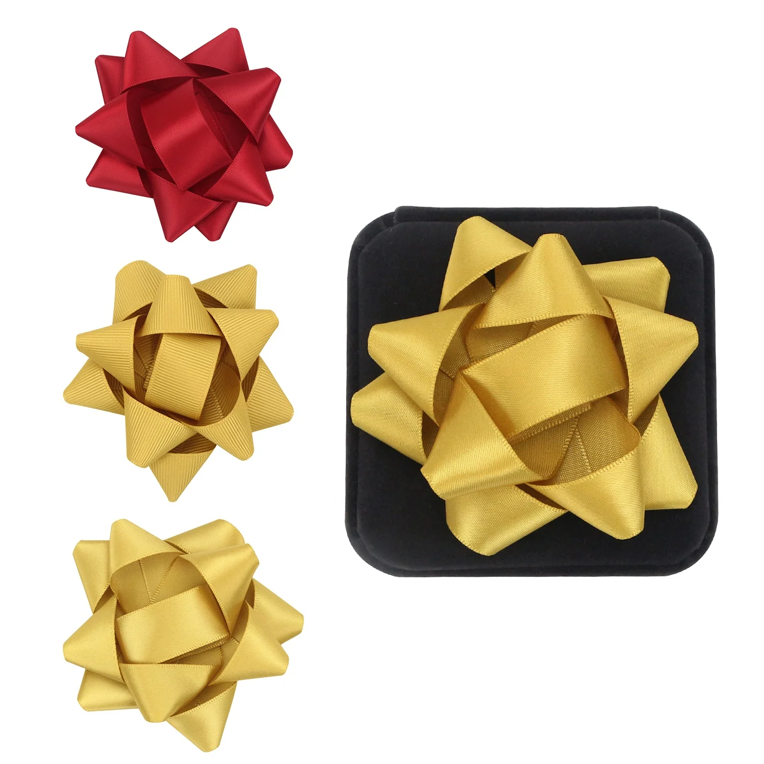 Huihuang Ribbons Solid Color Customized Holiday Decoration Ribbon Bows Star Gift Wrapping Bow