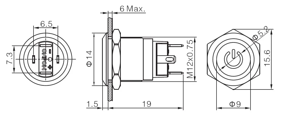 ONPOW 12mm mini push button switch Meeta CE,ROHS,REACH,IP67 push on start button switch