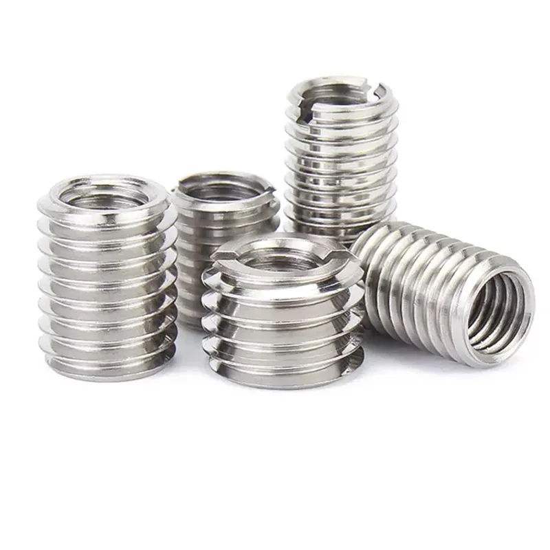Factory direct 304 stainless steel inner and outer teeth nuts screw thread sheath threaded bushing M4*M8*10L