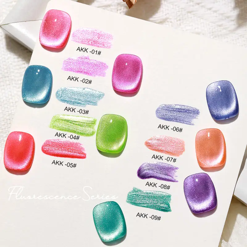 AS 15MI cat eye gel polish magnetic 9colour Semi permanent varnish Custom logo Holographic cat eye nail polish