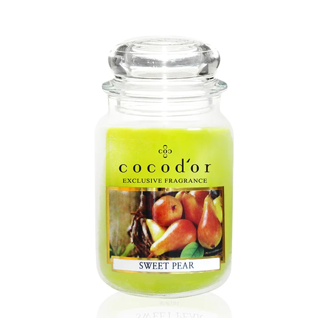 Ароматизированные большие стеклянные свечи cocodor сладкая груша