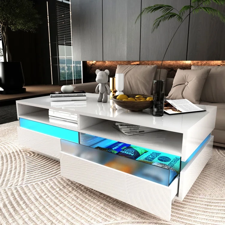 High Quality Custom Coffee Table Set Luxury Modern Acrylic Coffee Table Wood