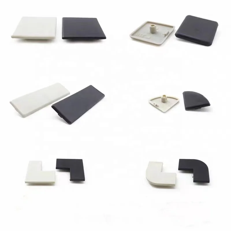Factory Supply High Quality  Plastic Black And Grey End Caps For T Slot Aluminum Extrusion Profiles