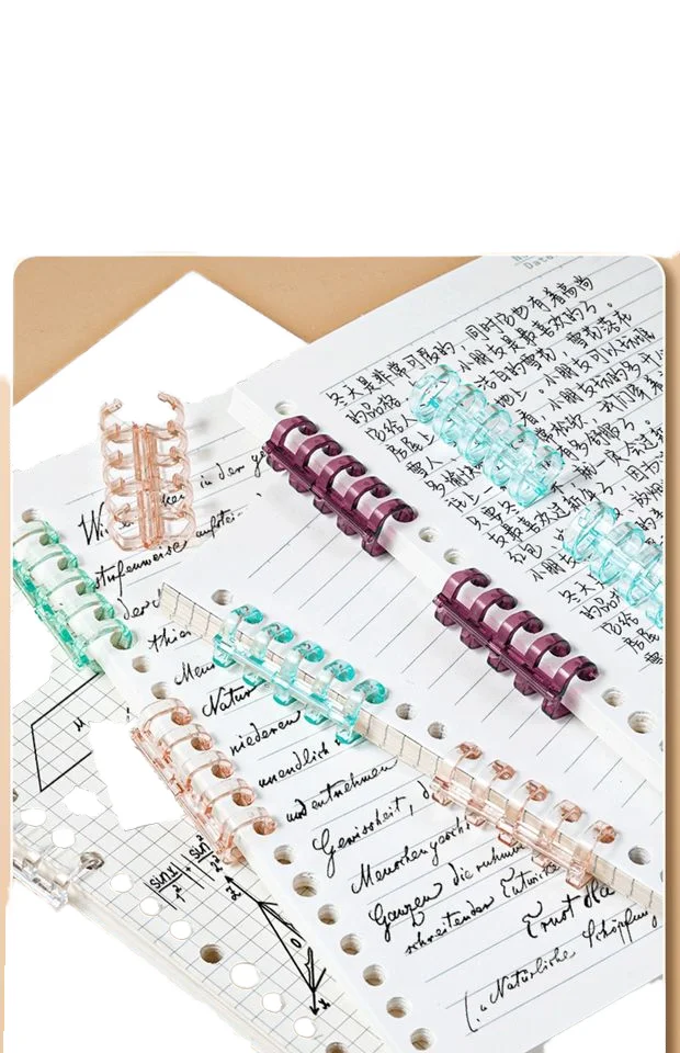 Customizable 5-Hole Plastic Lock Clip Binding Ring PVC Planner Diary Notebook Loose Detachable Replacement Core Spiral Binder