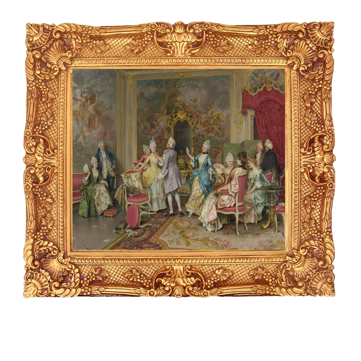 Wholesale Antique  Painting Frame  Wall Hanging Ready made Resin Wood ABS Material Golden Color
