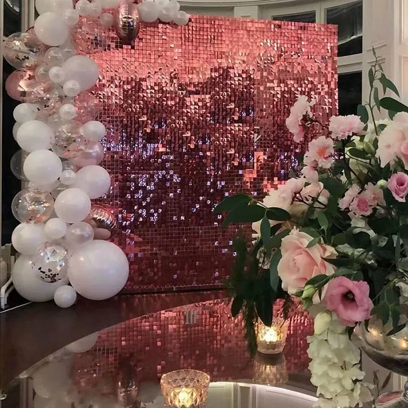 4pcs lot Square Party Curtain Bachelorette Party Birthday Party Decorations Sequin Wedding Backdrop Decorations Wall Curtain