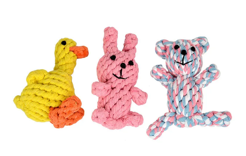 Оптовая продажа, прочные маленькие животные, хлопковая конопляная жевательная веревка, игрушки для собак