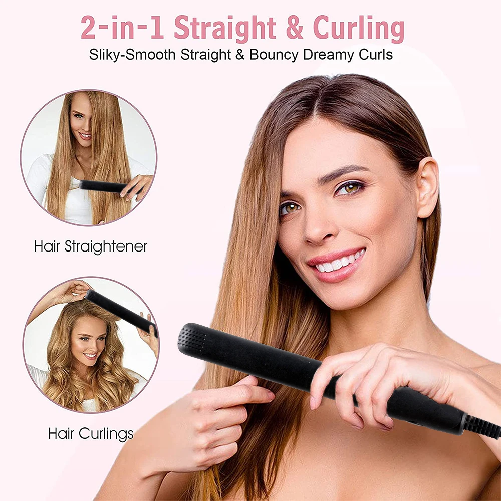 Hair Straightener Curler Portable Traveling Electric Mini Flat Iron Hair Straightener