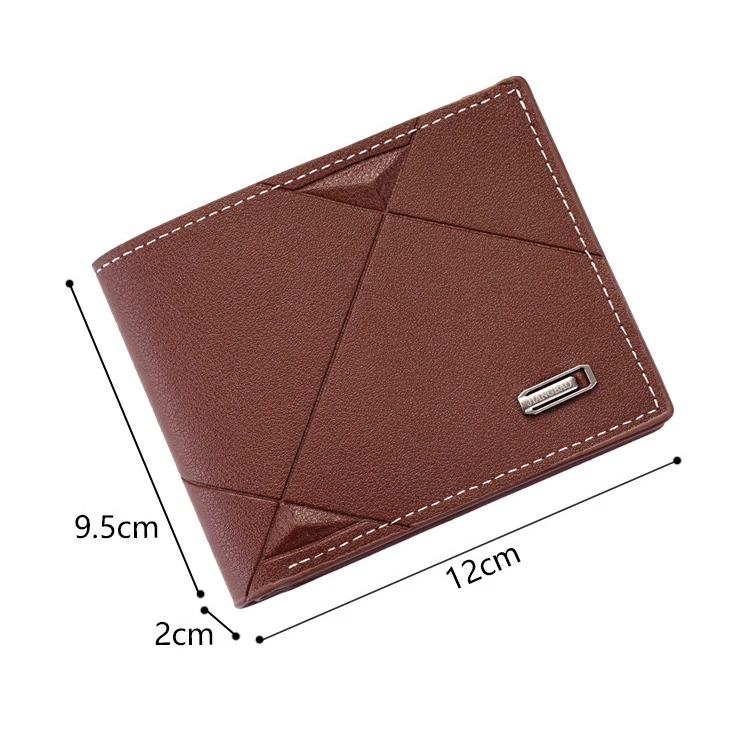 Hot Sale Business Bifold PU Leather Wallet Credit Card Holders Short Purse For Men Minimalist British Style Man Wallet