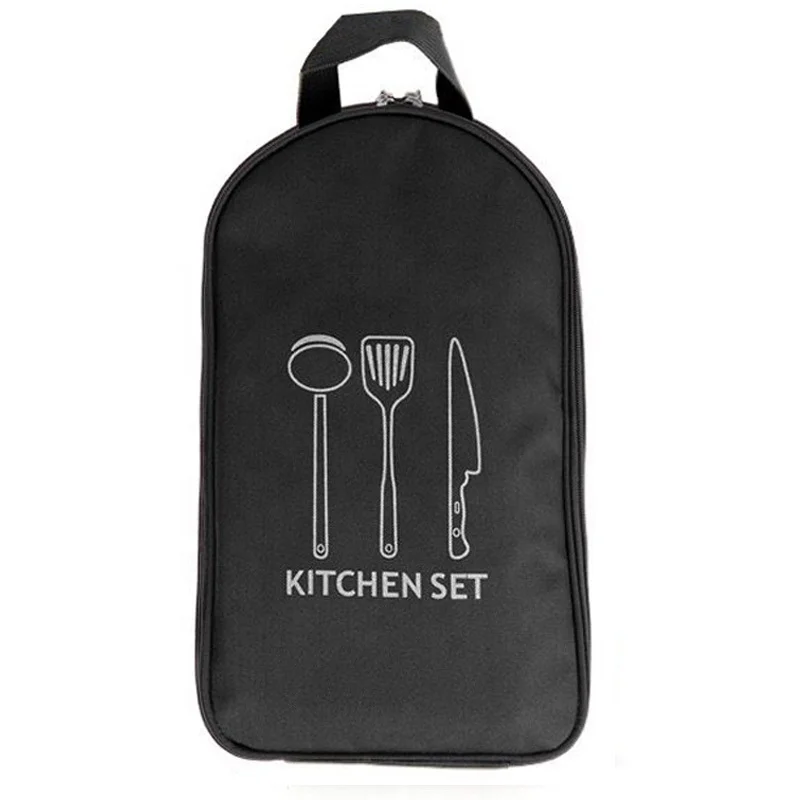 Outdoor Oxford Kitchenware Storage Bag Portable Camping Cooking Utensil Organizer BBQ Tableware Bag