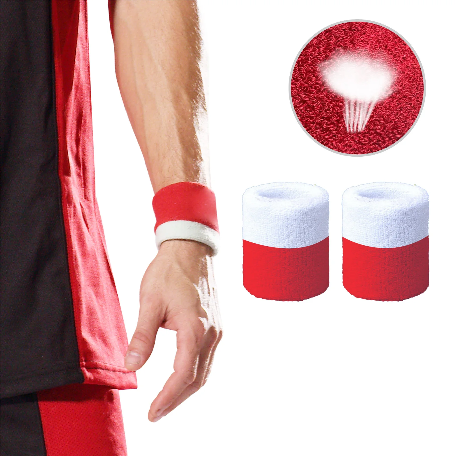 Wholesale wristband cheap custom sports sweatband cotton wristband for sports No Minimum Manufacturer customized logo