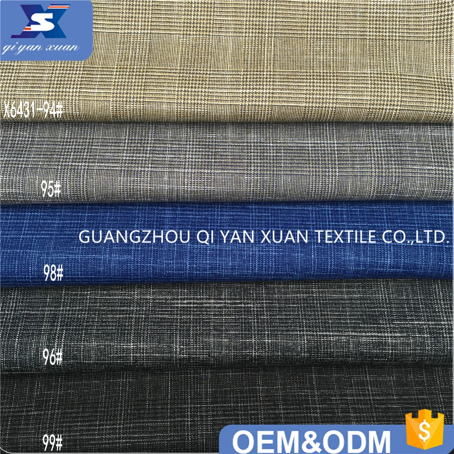 Новый полиэстер, вискоза, смесь спандекса, неяркий клетчатый дизайн, подходит для мужского костюма, блейзера, брюк, одежды, Тканое полотно