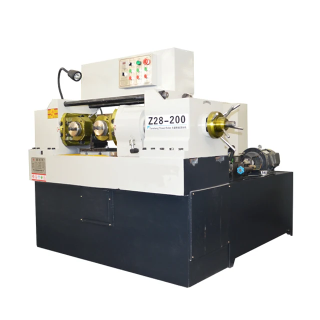 Z28-200 model hydraulic two rollers 5-65mm steel bar thread rolling machine thread making machine producer