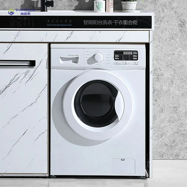 Stainless steel single basin bathroom washing machine smart cabinet With drying function