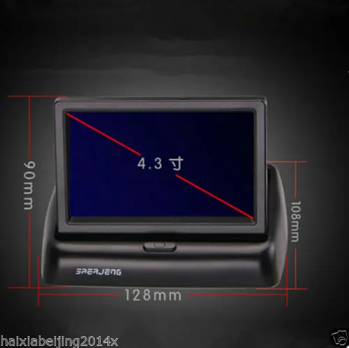 Hot-selling  LCD with HD Rear View Digital Display NTSC PAL Car  4.3 Inch Wired Portable Monitor