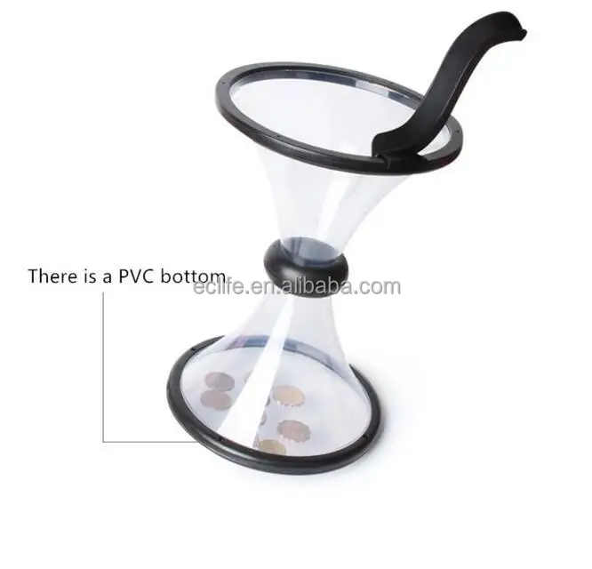 Wholesale Cheap Unique Gift Kids Money Saving Box Transparent Coin Vortex hourglass Piggy Bank