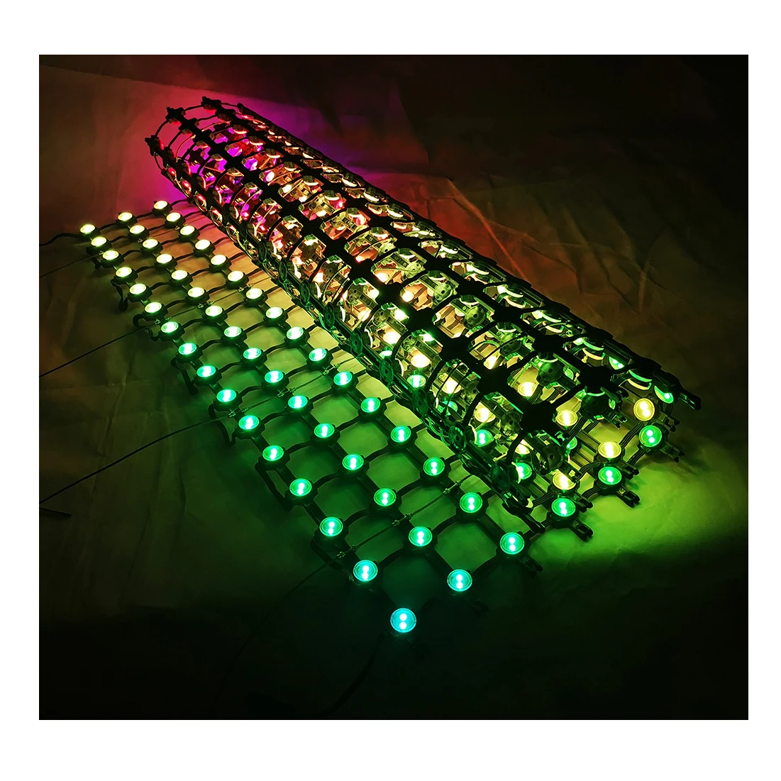 IP68 Waterproof Flexible LED Mesh Display Screen for Glass Curtain Building Media Facade vstar Grid Pixel Light Mesh LED Screen