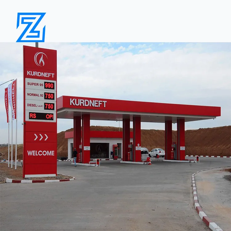 Best price steel structure space frame gas filling station gas station equipment for sale